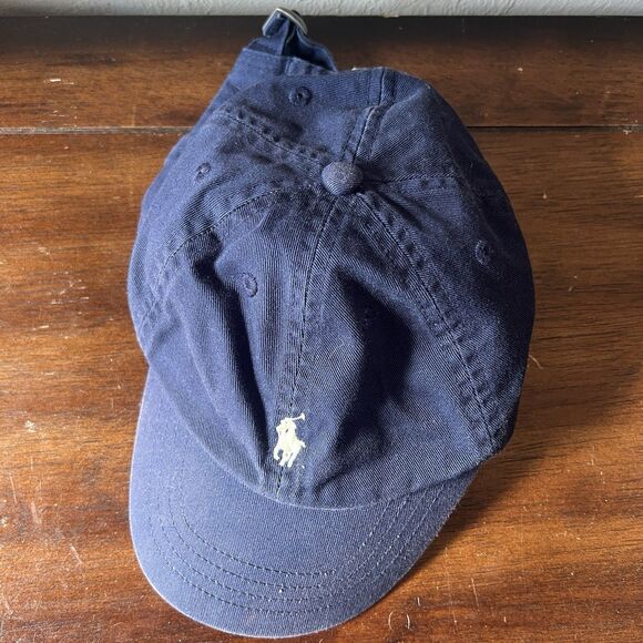Polo Ralph Lauren Hat Cap Youth Kids 2t-4t Navy White Pony Strap Back - Picture 2 of 6